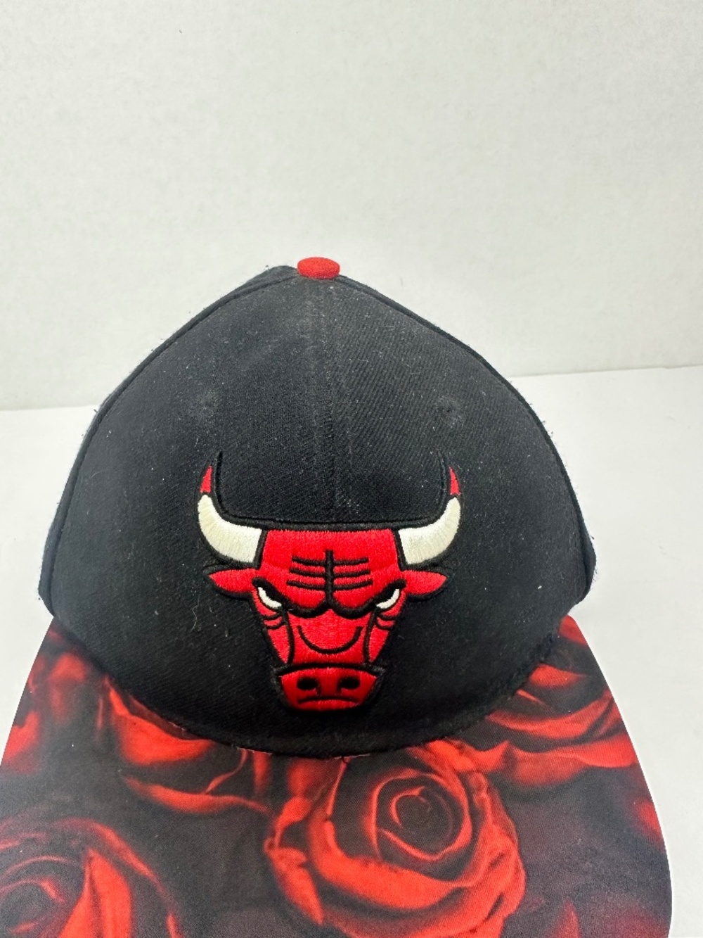 Adidas Chicago Bulls NBA Snapback Hat with Red Rose Graphic Brim
